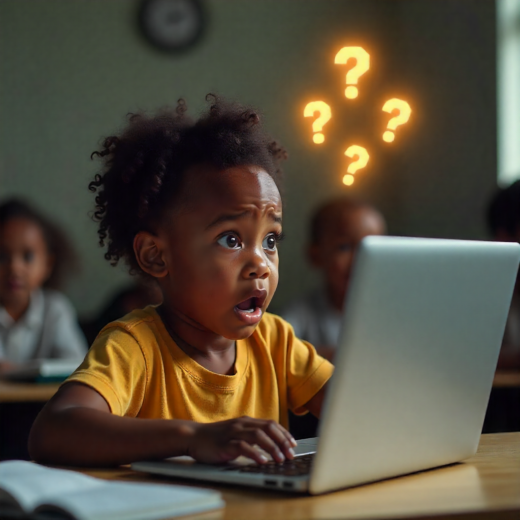 Child looking frustrated in a traditional program setting